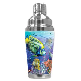Mugzie "Angels of the Sea" Cocktail Shaker with Insulated Wetsuit Cover, 16 oz, Black