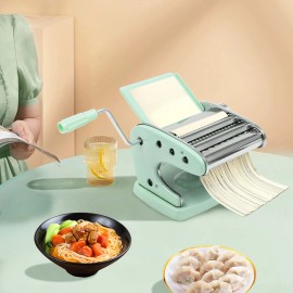 Green Kitchen Manual Pasta Maker Machine With 6 Adjustable Thickness Settings