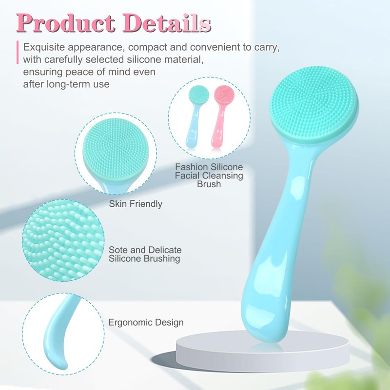 Silicone Manual Facial Cleansing Brush, NADUSEP 2 Pack Skin Friendly