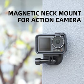 Magnetic Neck Mount for DJI Osmo Action 5 Pro, Quick Release POV Magnetic Chest Mount, with Adjustable Neck Strap Lanyards, for Go pro Hero13/12/11/10/9/8, for Insta360 X5/X4 Ace Pro Accessories