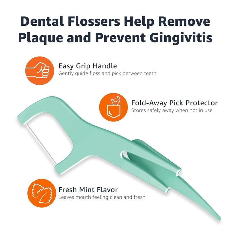 Mint Dental Flossers, 90 Count, 1 Pack (Previously Solimo)