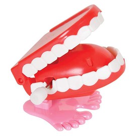 The Dreidel Company Wind Up Teeth Chomping & Chattering Teeth Toys for Kids Birthday Party Favors, Novelty and Gag Gifts, 1.75" Inches (4-Pack)