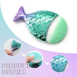 XOXVURI 3 Stück Fish Tail Foundation Brush Nail Dust Remover Brush Powder Blush Fishtail Nail Cleaning Brush Staubpinsel Nägel For Nail Art Dust Powder Remover