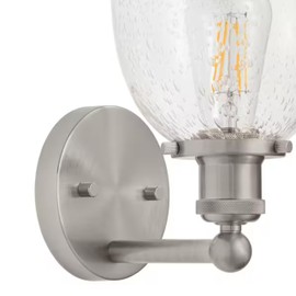 6 in 1 Light Brushed Nickel Industrial Indoor Wall Sconce with Clear Seeded Glass Shade for Living Room, Bedroom, Kitchen