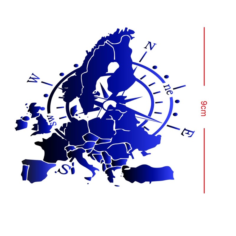Generisch Compass Sticker (RPT 53) (9 cm, Blue 13/2) Weatherproof