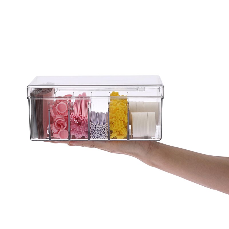 SUMTree Plastic Lash Extension Organiser Box with 6 Compartments