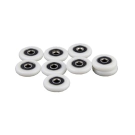 Door Rollers, 8pcs Shower Door Replacement Rollers Bathroom Glass Door Wheel Runner with 8pcs M5 Screws (27mm)