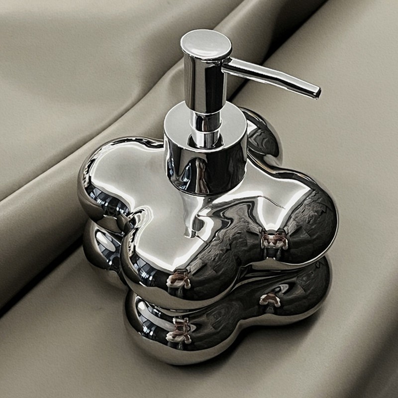 Cloud Press Pump Bottle Ceramic Reusable Decoration Refillable Cloud Shape