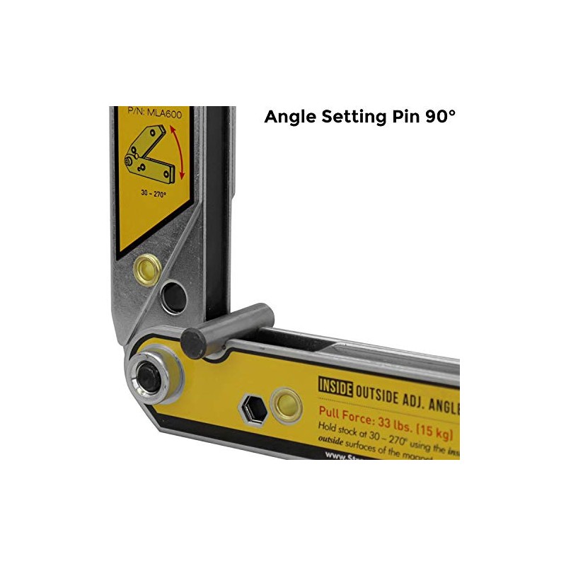 Adjustable Angle Magnetic Square, Angle 30°-270°, Inside/Outside Magnets, Angle Setting