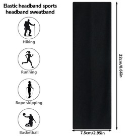 SGERUFZ 1 Stück Elastisch Haarbänder für Damen, Stirnband Damen Sport, Headband, Hair Band für Exercise, Gym, Yoga, Laufen, Radfahren, Workout, Übung, Waschen (Schwarz)