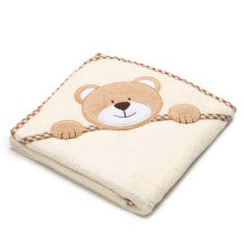 all Kids United® Babyhandtuch mit Kapuze I Kapuzenhandtuch für Babys und Kinder 76 x76 cm I Kapuzentuch aus 100% Frottee Baumwolle - Baby Badetuch mit Kapuze - Öko-Tex 100