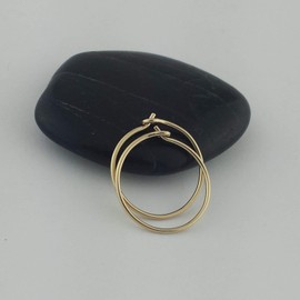 5/8 Inch Thin Small Solid 14k Yellow Gold Sleeper Hoop Earrings