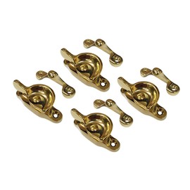 QCAA Forged Brass Sash Lock in Solid Brass, CTC 2", Bright Brass US3, 4 Pack, Made in Taiwan
