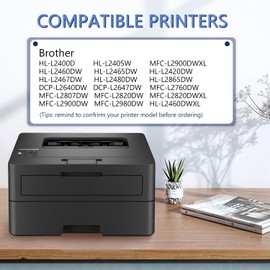 TN830XL Toner Cartridge(with Chip) 1 Pack Black Compatible with Brother TN830XL Toner Cartridge, Working with HL-L2460DW MFC-L2820DW MFC-L2820DWXL HL-L2400D HL-L2405W DCP-L2640DW HL-L2480DW Printer