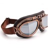 kucehiup Vintage Aviator Goggles Motorcycle Goggles (Copper frame Silver lenses)