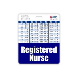 Registered Nurse Badge Buddy Horizontal w/Height & Weight Conversion Charts (Oversized, Navy)
