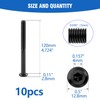 M6x120mm 10Pcs Flat Head Hex Socket Cap Screws Bolts,Furniture Screws,Carbon
