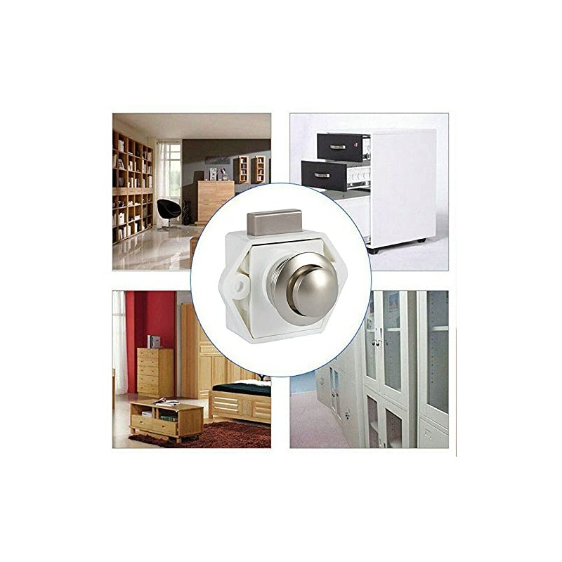 5PCS Push Button Latch Catch Push Door Lock,Keyless Door Lock