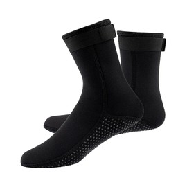 LuDa Diving Socks, 3mm Neoprene Marine • Fins • Surf Socks, Neoprene Socks, Marine Shoes, Beach Shoes, Mountain Stream, Rock Fishing, Unisex, 12 Choices - Black