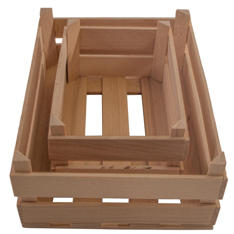 Set of 2 Wooden Decorative Extra Small Crates | Tiny