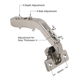 20 Pack DTC Special Application Bi-Fold Corner Lazy Susan Self Closing 135 Degree Corner Kitchen Cabinet Door Hinge Nickel Plated, C80H675