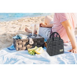 FAVORTALK Lunch Bags for Women Reusable Women's Insulated Lunchbag with Handle Adults Small Waterproof Cooler Lunch Bags for Work Travel Picnic School - 11108