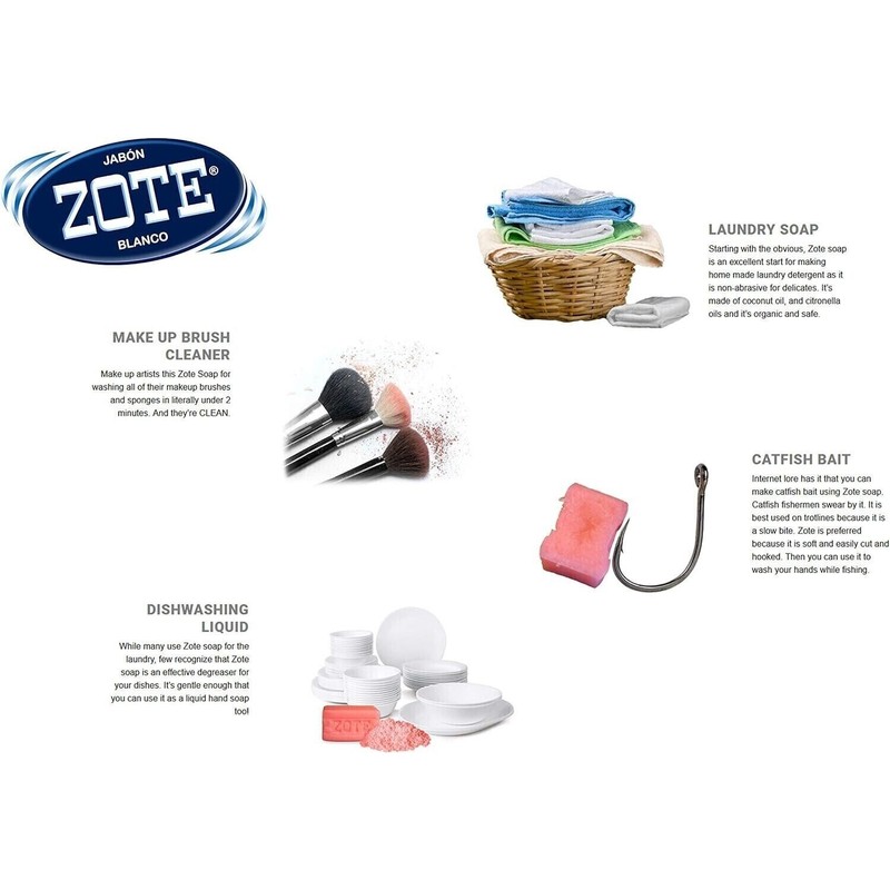 Zote 1 Pack of Zote Laundry Soap Bar White 14.1