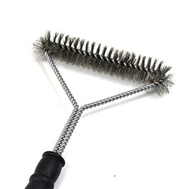 LUPO Heavy Duty BBQ Grill Brush - 12 Inch Brush, Stainless Steel Bristles, Easy Clean, Convenient Storage Loop, High Grip Handle
