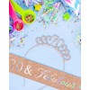 TOPWAYS 70th Birthday Sash and Tiara Set, Rose Gold 70