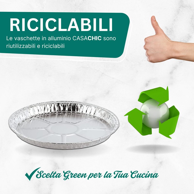 CasaChic Contenitore Alluminio per Crostata Grande, 2 pz – Teglia