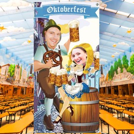 CLDURHGE Oktoberfest Decoration Bavarian Photo Wall Decoration Oktoberfest Photo Prop Banner Oktoberfest Background Decoration Door Oktoberfest Bavarian Decoration Party (180 x 90 cm)