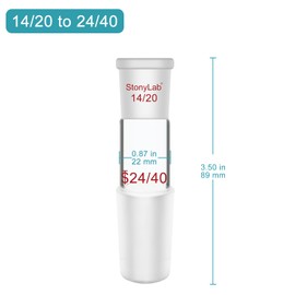 stonylab Glass Adapter, Magnification Adapter from 14/20 to 24/40 Cut, Laboratory Glass Supplies, Glass Magnification Adapter for Laboratory Applications