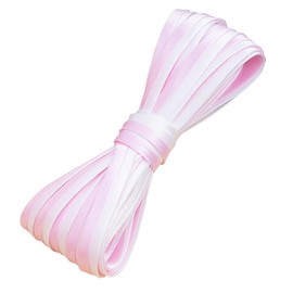 5M Double Color Satin Piping Trim,1CM Wide Piping Bias Binding Piped Trim Cord for Sewing DIY Crafting,Light Pink and White