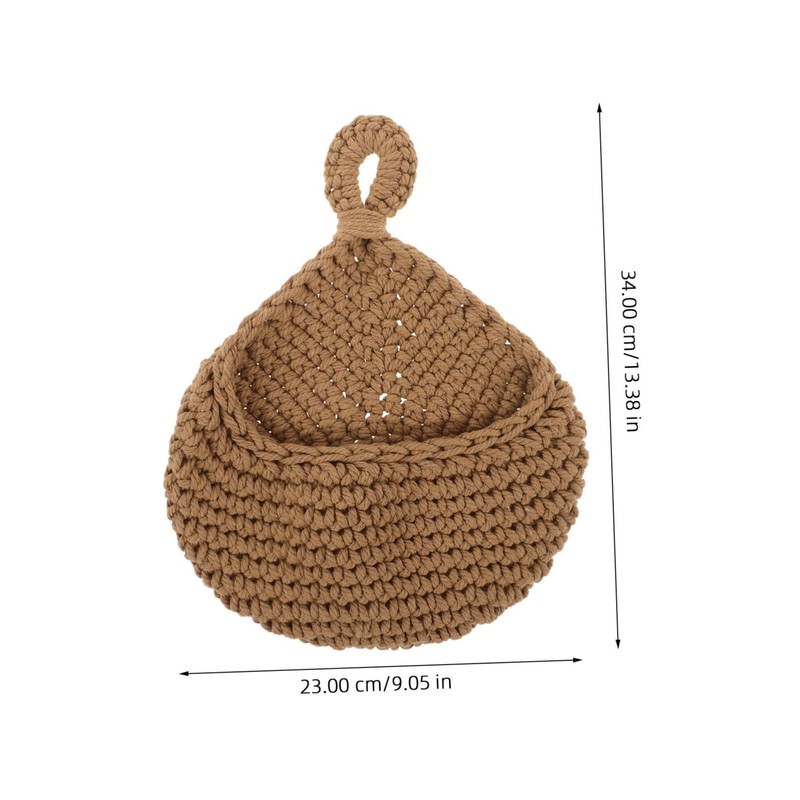 LABRIMP Jute Rope Hanging Basket Fruit Storage Wall-mounted Vegetable Organizer