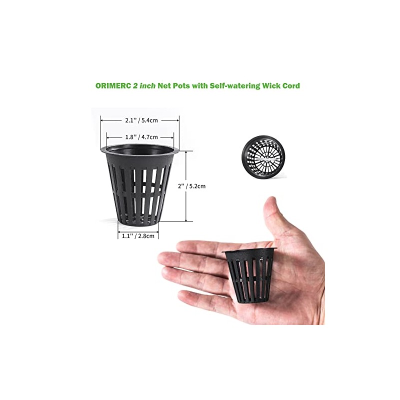 ORIMERC 2-Inch Net Pots for Hydroponics - 100 Pack with