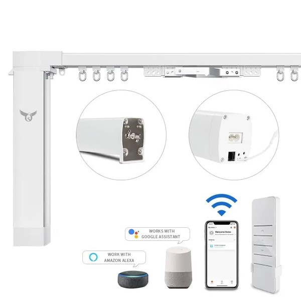 Osprey Smart Curtain Track, 70.8inch/1.8m - 129.9inch/3.3m, Remote Control &