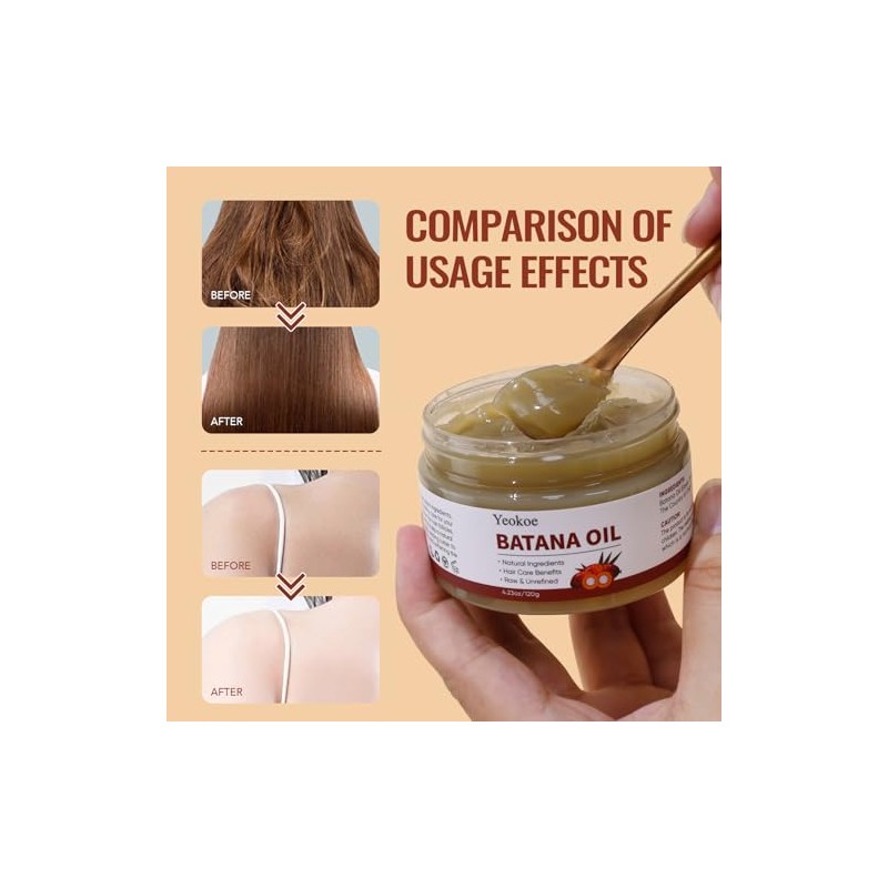Aceite de Batana para el cabello, puro y natural, crudo