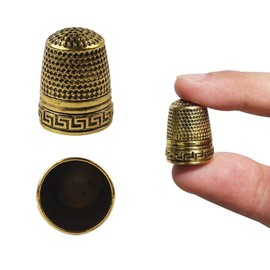 Sewing Thimble, 2 Pieces Stainless Steel Sewing Tailor Finger Protector Quilting Thimble Finger Shield Ring Fingertip Quilting Craft Accessories