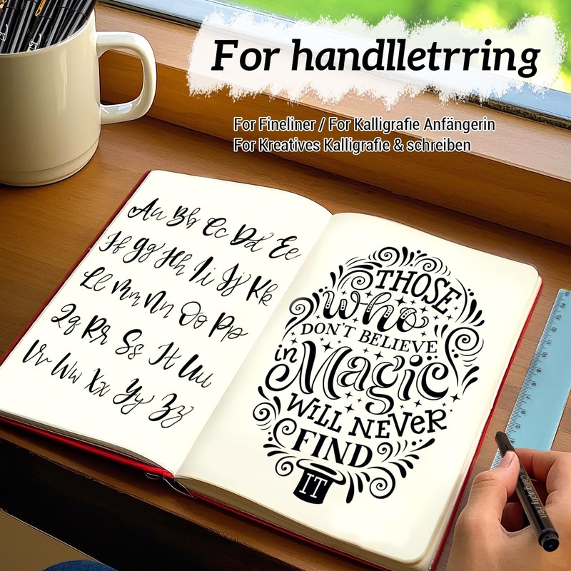 APOGO Hand Lettering Calligraphy Pens: 12 Black Calligraphy Hand Lettering