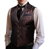 Barry.Wang Mens Victorian Suit Vest Paisley Steampunk Gothic Waistcoat Retro