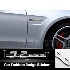 na 2 PCS NEW 3.2 A.M.G Racing Badge Emblem Sticker Decal 3.2  A.M.G
