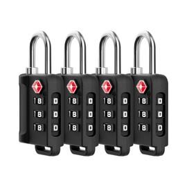 LUGGEX Luggage Locks TSA Approved, Cut Resistant Combination Lock for Suitcases, Gym, Lockers, Backpacks | Ultra-Light ABS Lock Set with Gift Box