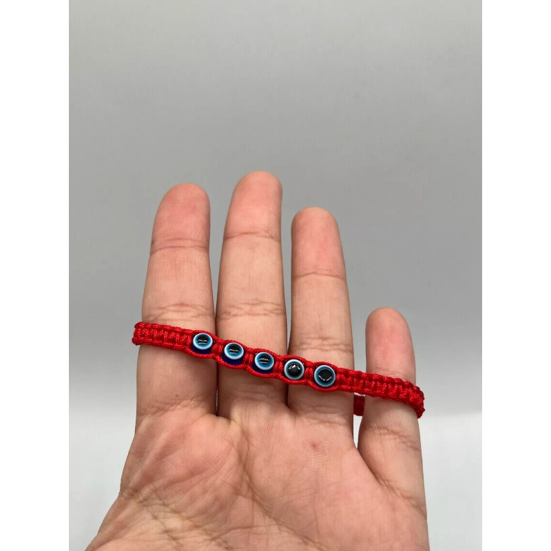 Evil's Eyes Red String Adjustable Bracelet Pack of 12