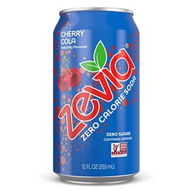 Zevia Zero Calorie Soda, Cherry Cola, 12 Fl Oz Cans (Pack of 24)