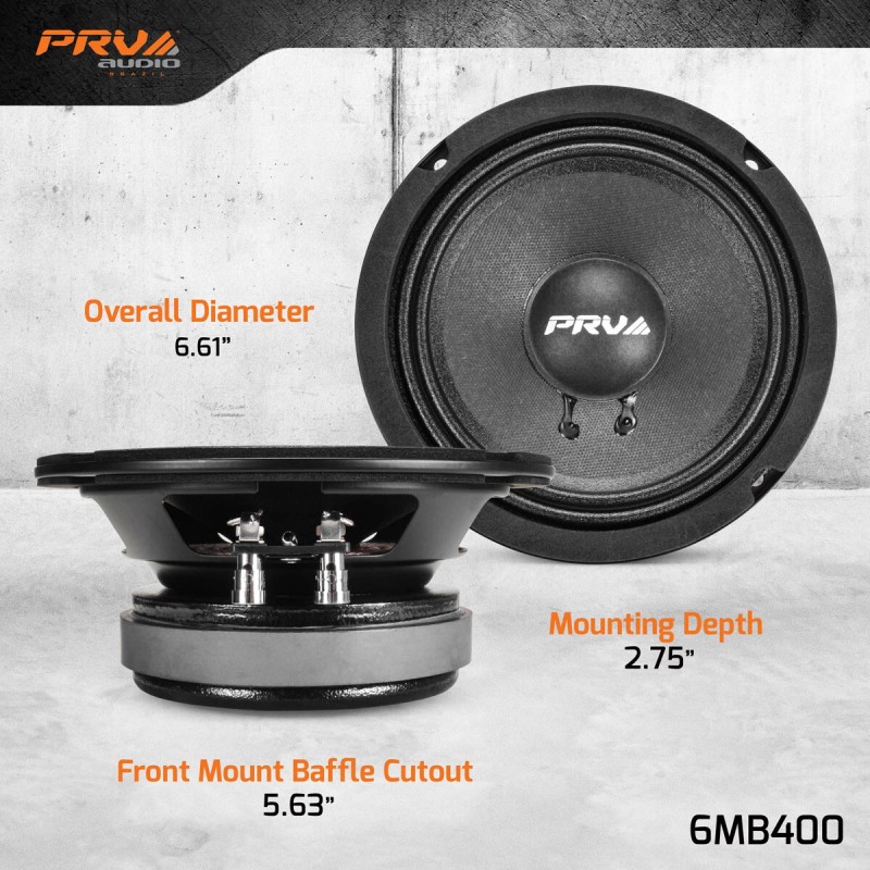 PRV Audio 6MB400 Midbass Pro Audio 6.5' Speaker 8 Ohm