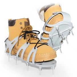 SCHEBLER Lawn Aerator Shoes with Spiked Design &Adjustable Wrap Around Lacing,Gardening Tools,Grass Aeration Spikes Tools,Grey