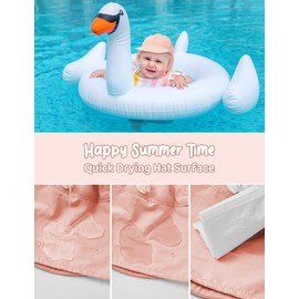 Durio Baby Sun Hat with Neck Flap UPF 50+ Sun Protection Babys Summer Hat Breathable Lining Baby Beach Hat for Boys Girls, Babys Sunhat 6-12 Months, Pink 6-12 Months