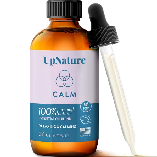 Calm Essential Oil Blend 2 oz - Stress Ease Relaxation Gifts for Women - Calm Sleep, Destress Aromatherapy Oils with Peppermint Oil, Ginger Oil – Undiluted, Therapeutic Grade
