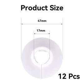 12 Pcs Radiator Pipe Covers, White Pipe Covers White Radiator Pipes Plastic Water Covers Decoration Hole Collar Clips Rings, White Collars Covers Decoration Fit for 17mm Diameter Pipe