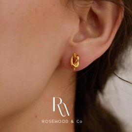 Rosewoodandco Non Tarnish Gold Plated Knot Stud Earrings -E003